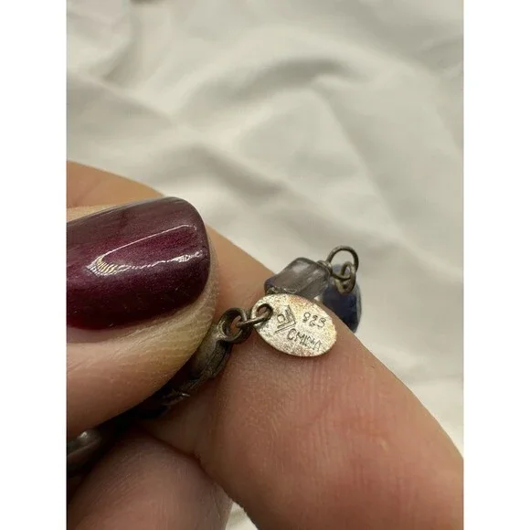 Silpada Sterling Silver Sodalite Blue Lace Agate Pearl Iolite Bead Necklace - Picture 5 of 6